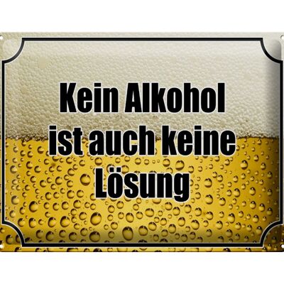 Blechschild Spruch 40x30cm Bier kein keine Lösung