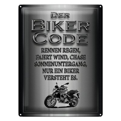 Cartel de chapa motocicleta 30x40cm motorista código carrera lluvia viento