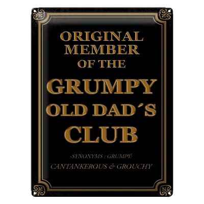 Targa in metallo con scritta 30x40 cm Original Grumpy old Dad's Club