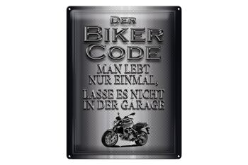 Plaque en tôle pour moto, 30x40cm, Code motard, on ne vit qu'une fois 1