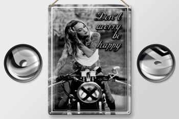 Plaque en étain pour moto, 30x40cm, Biker Girl, ne vous inquiétez pas, heureuse 2