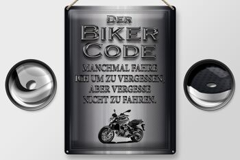 Plaque en tôle moto 30x40cm code motard ride à oublier 2