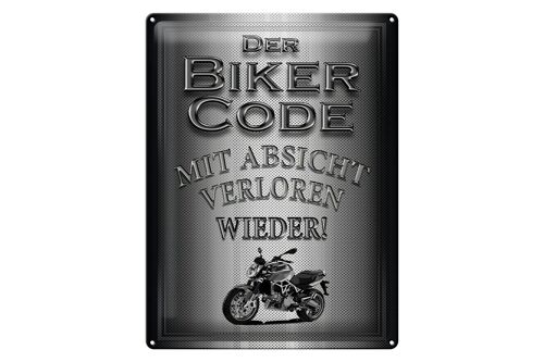Blechschild Motorrad 30x40cm Biker Code mit Absicht