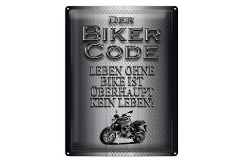 Blechschild Motorrad 30x40cm Biker Code leben ohne kein Leben