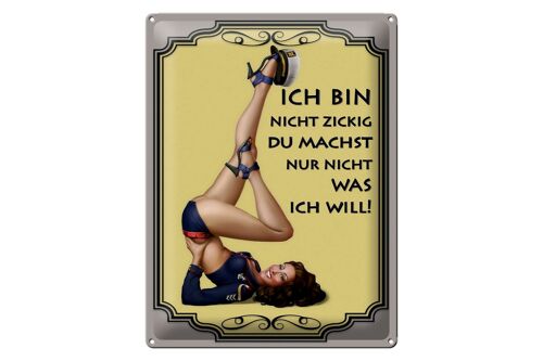 Blechschild Spruch 30x40cm Frau ich bin nicht zickig