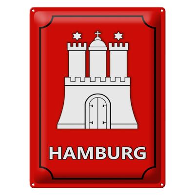 Blechschild Hinweis 30x40cm Hamburg Wappen Bundesland