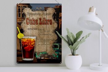 Plaque en tôle recette 30x40cm Cuba Libre ingrédients glaçons 3