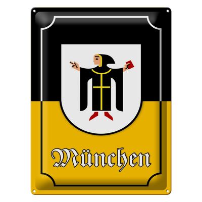 Cartel de chapa con nota 30x40cm Escudo de armas de la ciudad de Múnich Baviera