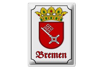 Plaque en tôle note 30x40cm armoiries de la ville de Brême 1