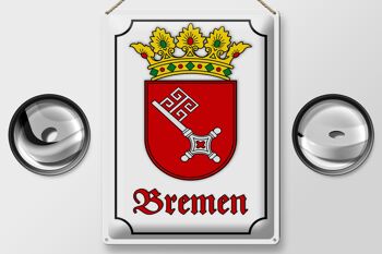 Plaque en tôle note 30x40cm armoiries de la ville de Brême 2