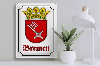 Plaque en tôle note 30x40cm armoiries de la ville de Brême 3