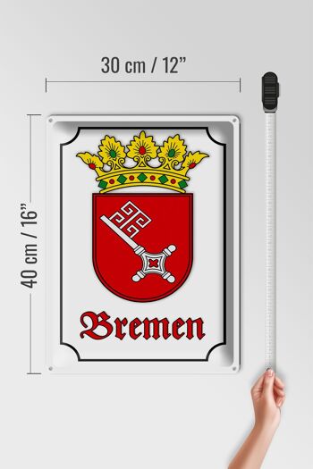 Plaque en tôle note 30x40cm armoiries de la ville de Brême 4