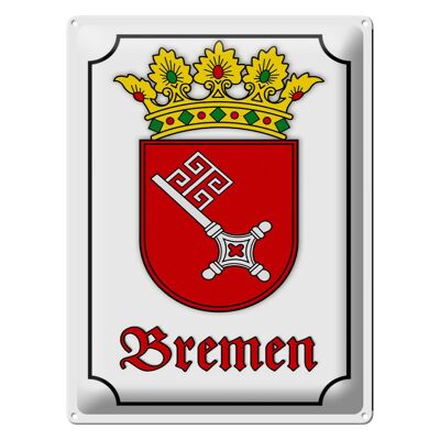 Cartel de chapa con nota 30x40cm Escudo de armas de la ciudad de Bremen