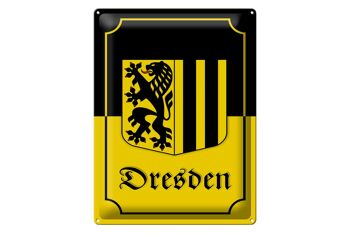 Plaque en tôle note 30x40cm armoiries de la ville de Dresde 1