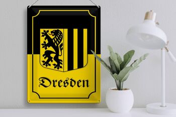 Plaque en tôle note 30x40cm armoiries de la ville de Dresde 3
