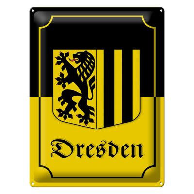 Cartel de chapa con nota 30x40cm Escudo de armas de la ciudad de Dresde