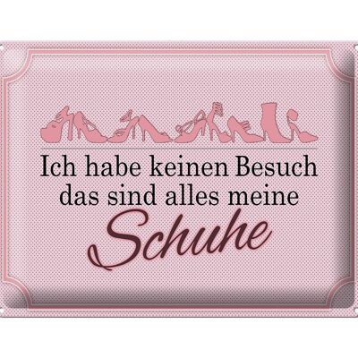 Blechschild Spruch 40x30cm keinen Besuch meine Schuhe