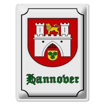 Cartel de chapa con nota 30x40cm Escudo de armas de la ciudad de Hannover
