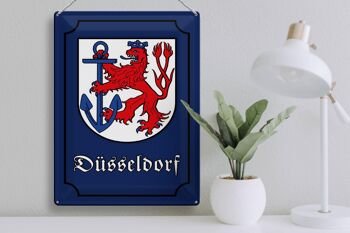 Plaque en tôle note 30x40cm armoiries de la ville de Düsseldorf 3