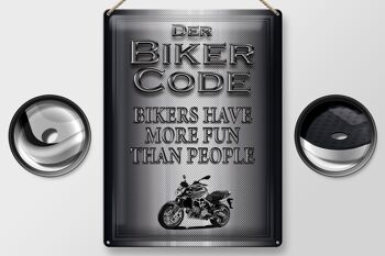 Plaque en métal pour moto, 30x40cm, Biker Code, plus de gens amusants 2