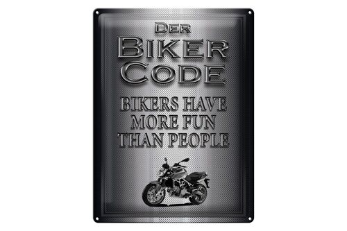 Blechschild Motorrad 30x40cm Biker Code more fun people