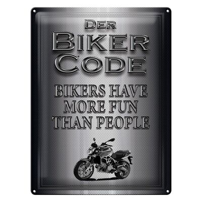 Targa in metallo Moto 30x40 cm Biker Code more fun people