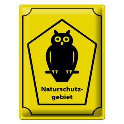 Metal sign notice 30x40cm nature reserve owl