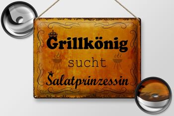 Plaque en tôle indiquant 40x30cm Grillkönig Salad Princess 2
