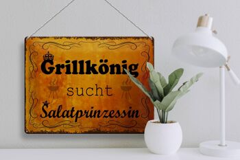 Plaque en tôle indiquant 40x30cm Grillkönig Salad Princess 3