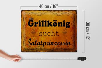 Plaque en tôle indiquant 40x30cm Grillkönig Salad Princess 4