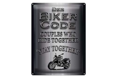 Blechschild Motorrad 30x40cm Biker Code stay ride together