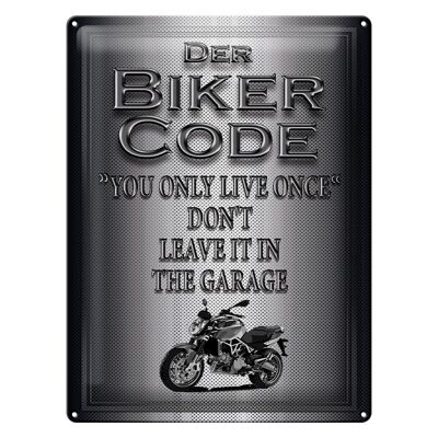 Blechschild Motorrad 30x40cm Biker Code you only live once