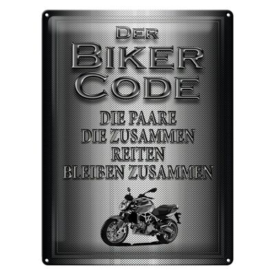 Blechschild Motorrad 30x40cm Biker Code Paare zusammen