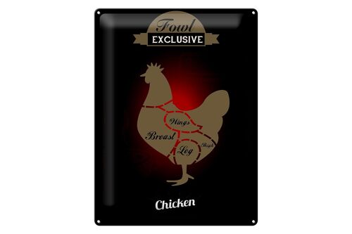 Blechschild Fleisch 30x40cm Fowl exklusive chicken