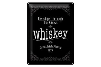 Plaque en tôle 30x40cm Whisky lifestyle auge 1