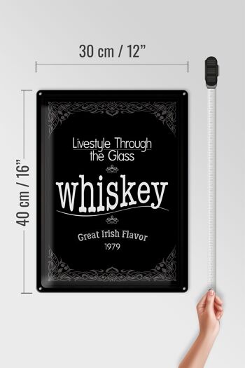 Plaque en tôle 30x40cm Whisky lifestyle auge 4