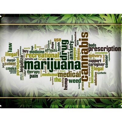 Targa in metallo Cannabis 40x30 cm Marijuana terapia fumo doloroso