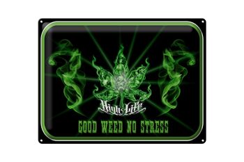 Panneau en étain disant 40x30cm High Life Good Weed No Stress 1