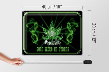 Panneau en étain disant 40x30cm High Life Good Weed No Stress 4