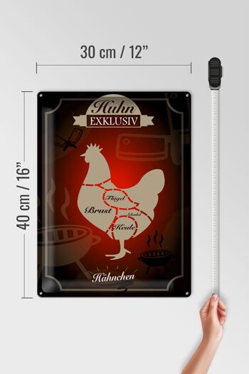 Plaque en tôle viande 30x40cm poulet hors poulet 4