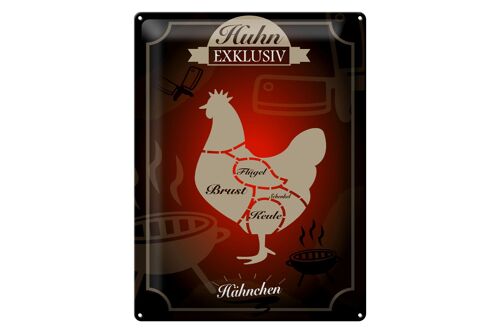 Blechschild Fleisch 30x40cm Huhn exklusive Hähnchen