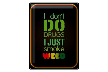 Panneau en étain Cannabis 30x40cm, ne droguez pas, fumez simplement de l'herbe 1