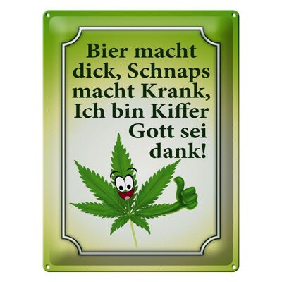 Blechschild Spruch 30x40cm Bier dick Schnaps krank Kiffer