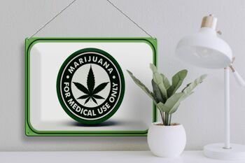 Plaque en tôle Marijuana 40x30cm à usage médical uniquement 3