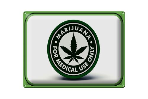 Blechschild Marihuana 40x30cm for medical use only