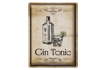 Plaque en tôle 30x40cm 1761 Gin tonic Rétro 1