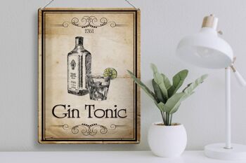 Plaque en tôle 30x40cm 1761 Gin tonic Rétro 3