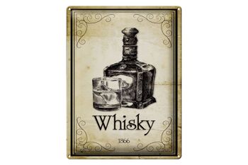 Plaque en tôle 30x40cm 1866 Whisky Rétro 1