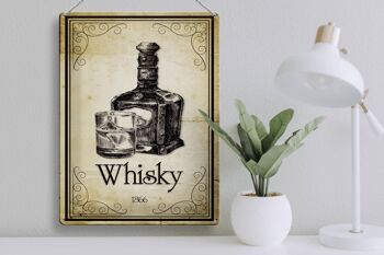 Plaque en tôle 30x40cm 1866 Whisky Rétro 3