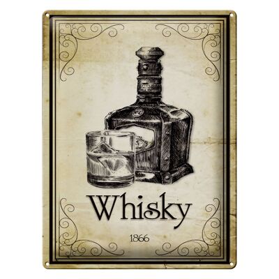 Cartel de chapa 30x40cm 1866 Whisky Retro